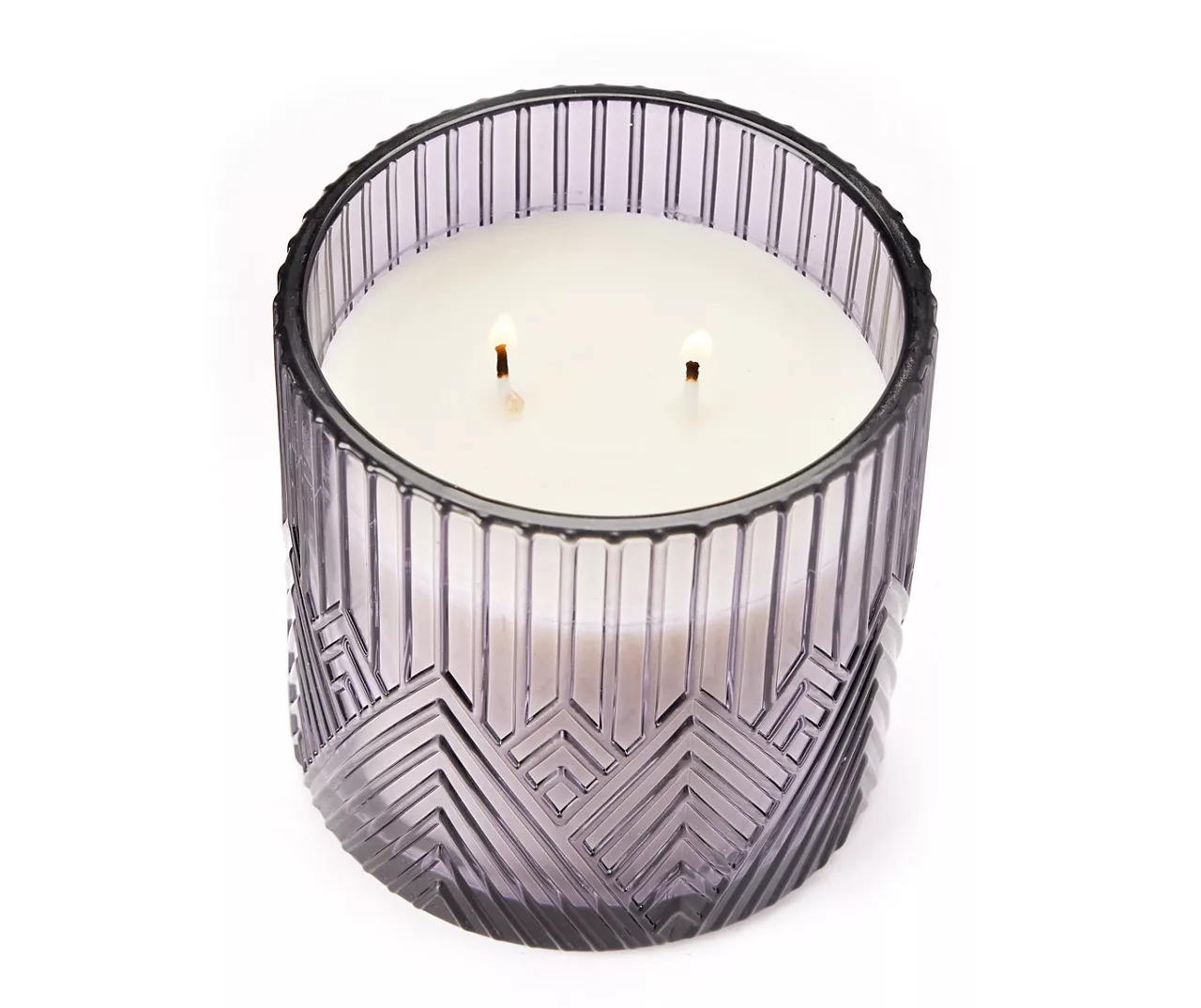 Blooming Magnolia & Lily Purple Geometric Glass Jar Candle, 16 Oz. - Image 2