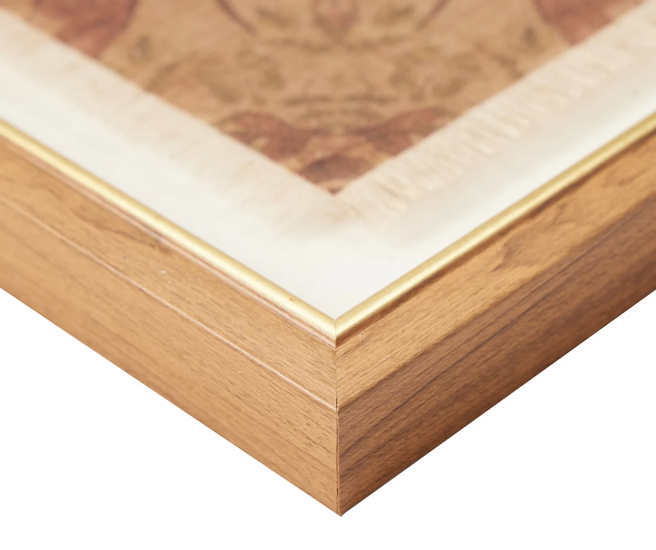 Brown Medallion Frayed Edge Linen Framed Wall Art, (16" X 16") - Image 2