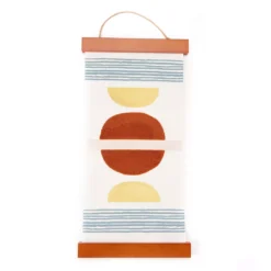 Wild Sedona Rust, Yellow & Blue Modern Shapes Hanging Canvas Tapestry