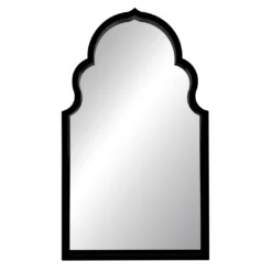 Black Moroccan Framed Wall Mirror, (23.3")
