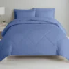 Country Blue Diamond-Quilted Full 7-Piece Comforter Set
