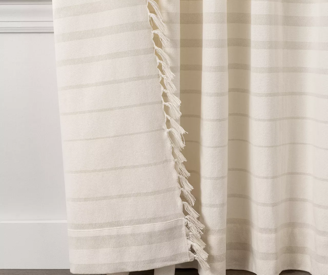 Amari Beige & Oatmeal Stripe Light-Filtering Rod Pocket Curtain Panel, (63") - Image 5