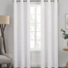 Kendall White Blackout Grommet Curtain Panel, (63")