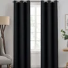Kendall Black Blackout Grommet Curtain Panel, (63")
