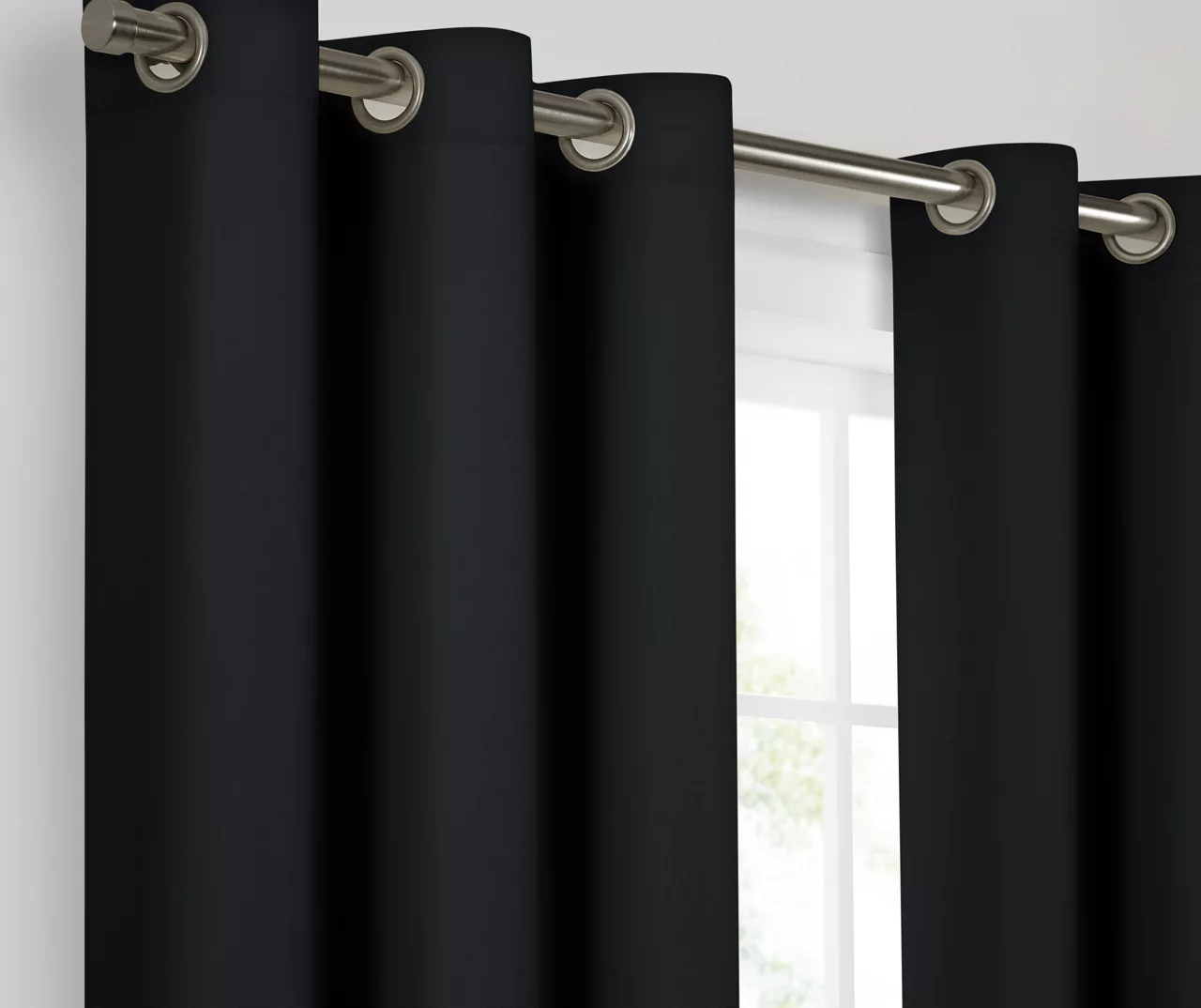 Kendall Black Blackout Grommet Curtain Panel, (84") - Image 4