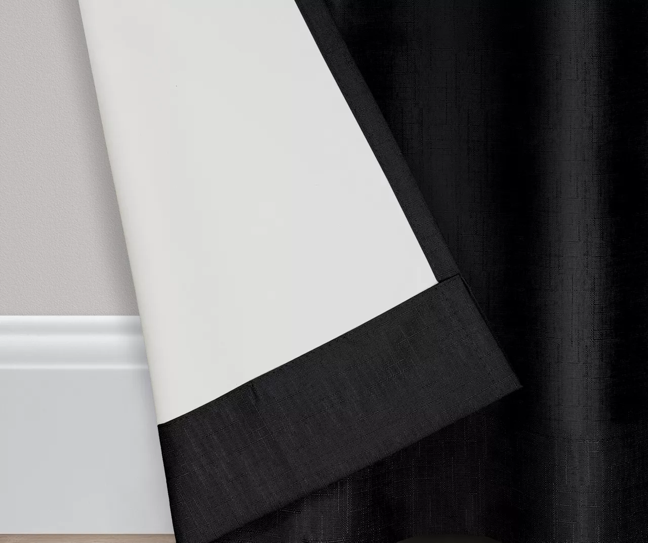 Kendall Black Blackout Grommet Curtain Panel, (84") - Image 6