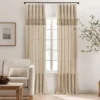 Lucinda Beige Light-Filtering Ring-Top Valance, (84")