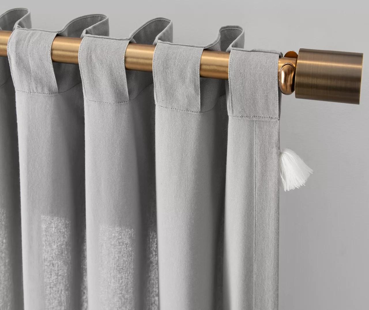 Ardmore Gray Tassel-Accent Light-Filtering Rod Pocket Curtain Panel, (63") - Image 6