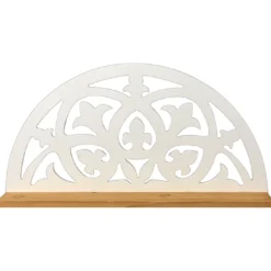 White Fleur-De-Lis Carved Wood Wall Shelf