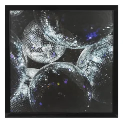 Disco Balls Framed Print, (16" X 16")