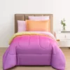Euphoric Expression Pink & Yellow Ombre Reversible Queen 9-Piece Bed-in-a-Bag Set