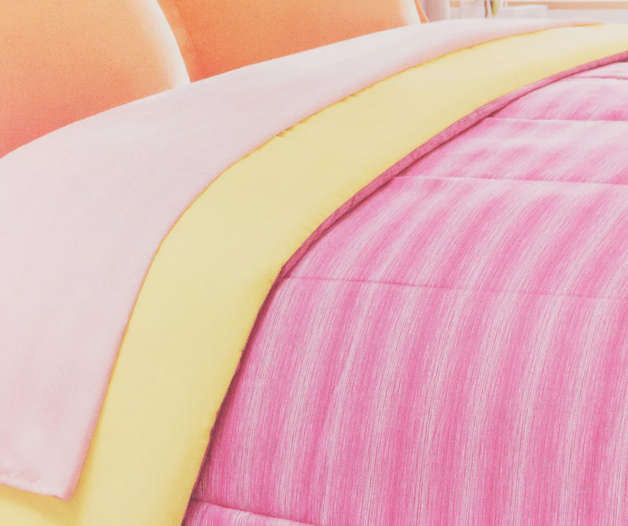 Euphoric Expression Pink & Yellow Ombre Reversible Queen 9-Piece Bed-in-a-Bag Set - Image 3