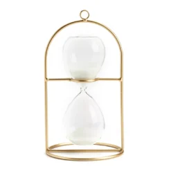 Gold Arch Metal & Glass Sand Timer Tabletop Decor