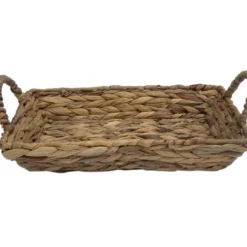 Brown Water Hyacinth Woven Decorative Tray, (12")