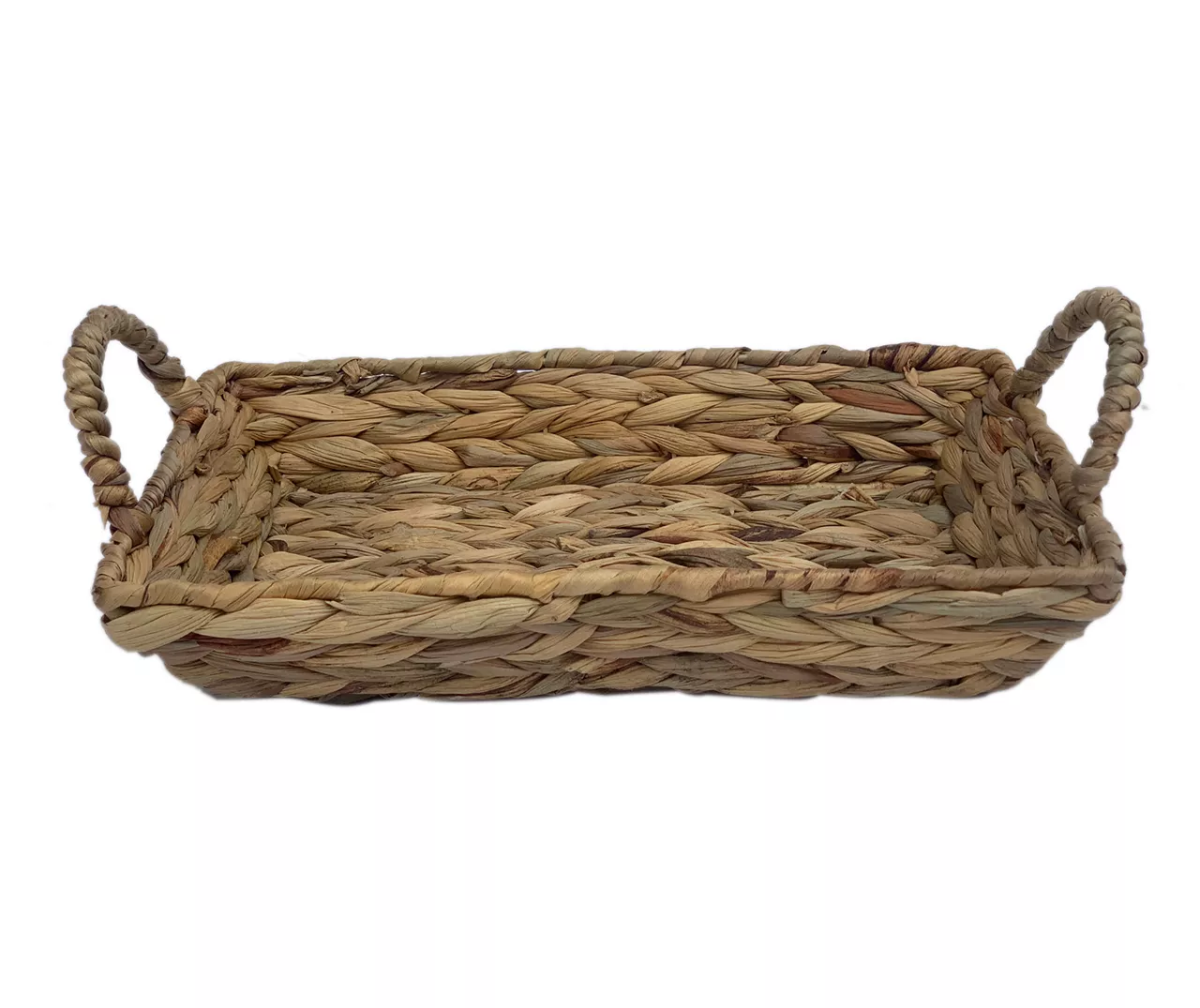 Brown Water Hyacinth Woven Decorative Tray, (12")