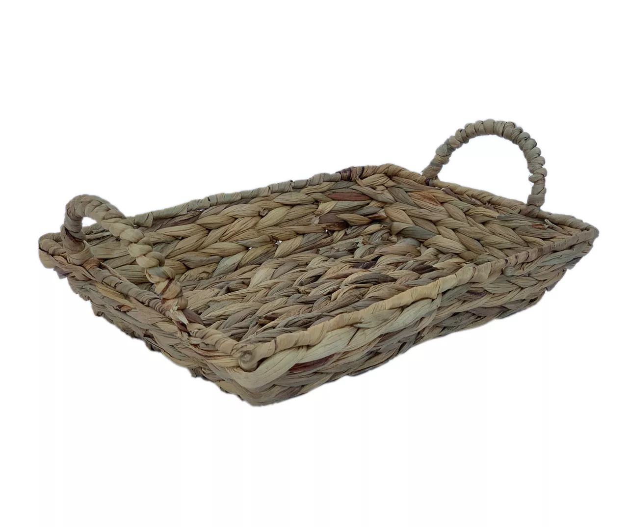 Brown Water Hyacinth Woven Decorative Tray, (12") - Image 3