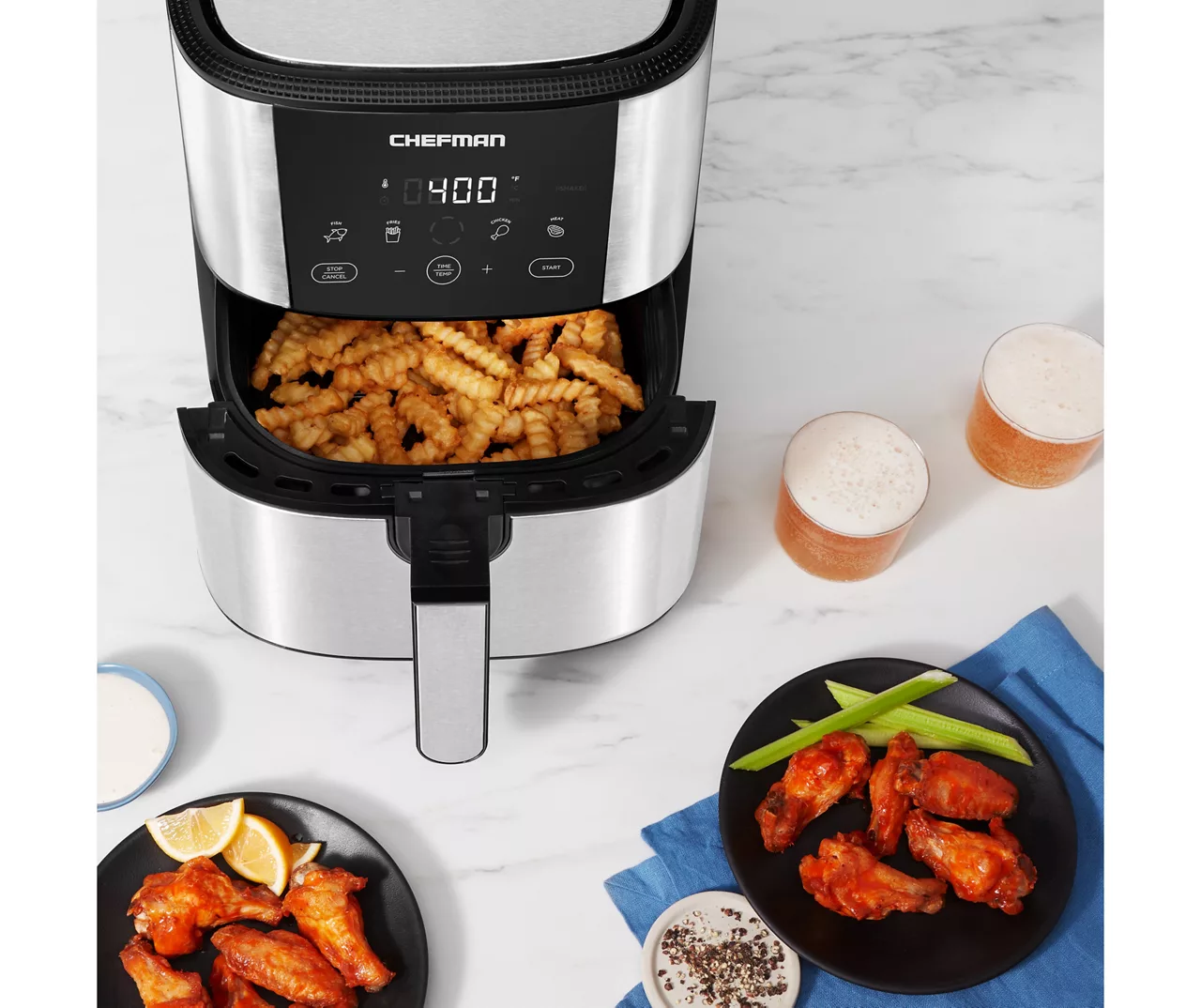 5-Quart Chefman TurboFry Touch Stainless Steel Air Fryer - Image 5