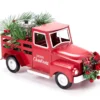 Santa's Workshop "Merry Christmas" Red Truck & Greenery Votive Candle Holder