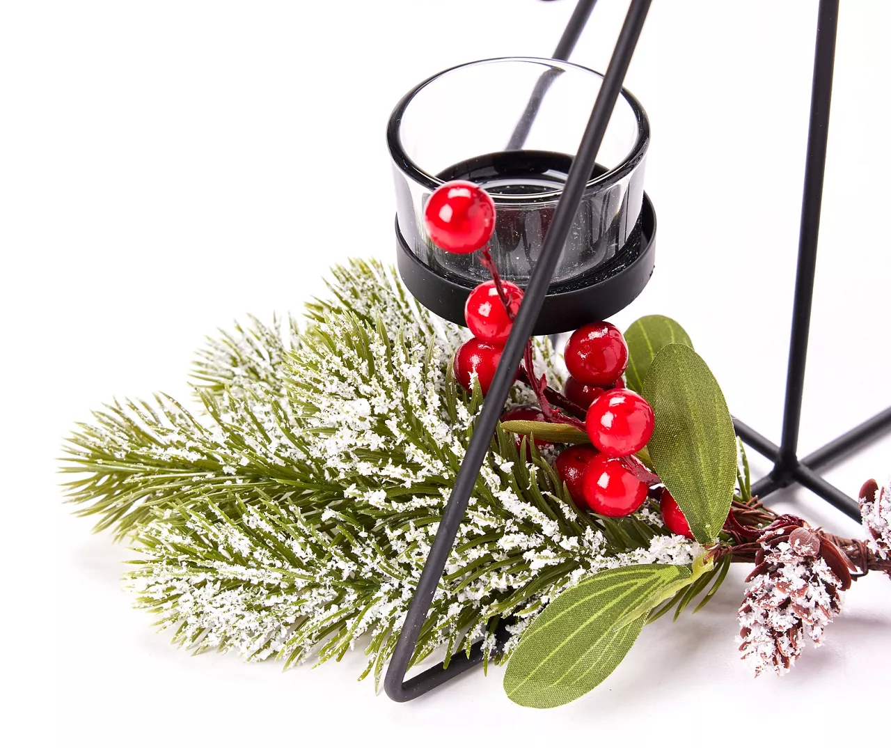 Santa's Workshop Black Metal Tree 3-Tier LED Candle Holder - Image 3