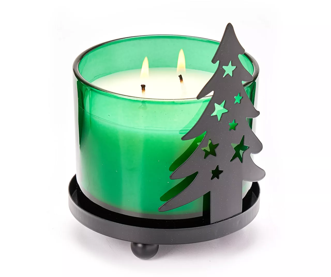 Fresh Balsam Glass Candle & Metal Tree Holder Gift Set, 10 Oz. - Image 3