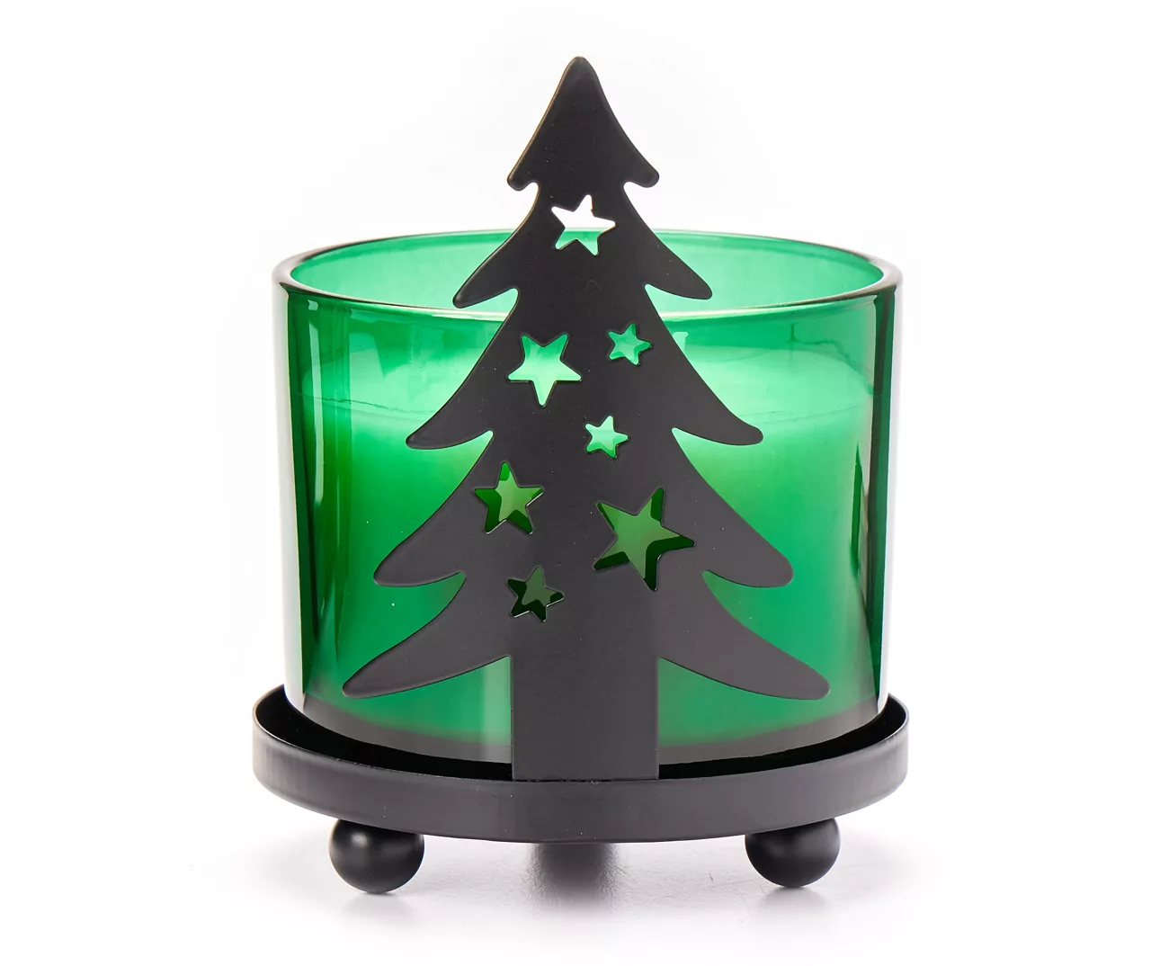 Fresh Balsam Glass Candle & Metal Tree Holder Gift Set, 10 Oz. - Image 2