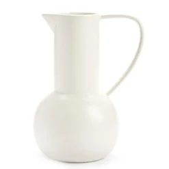 Homeward White Ceramic Vase With Handle