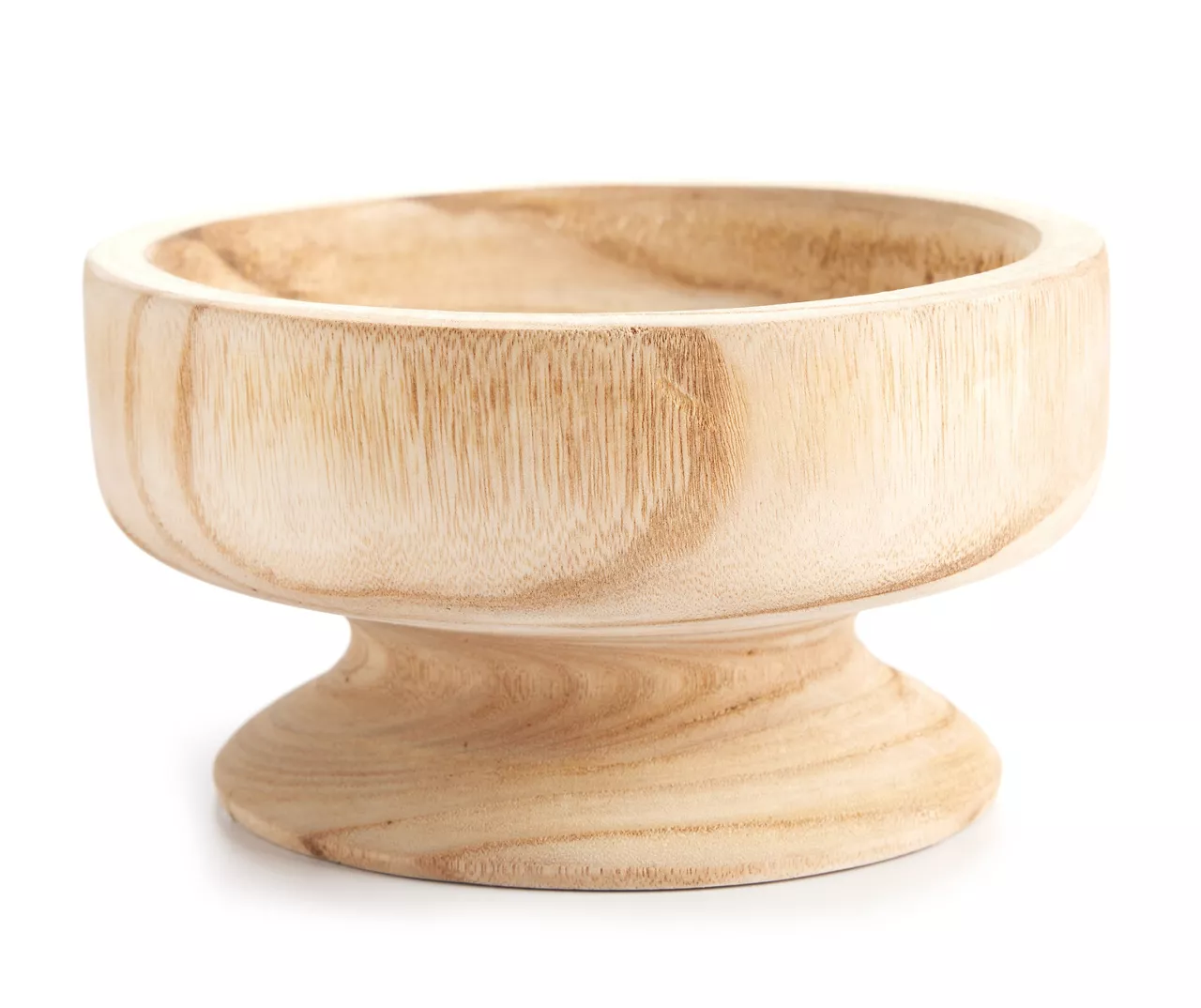 Homeward Turned Paulownia Wood Bowl With Pedestal