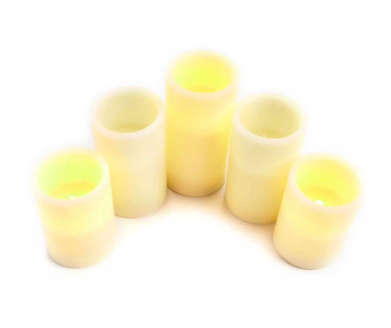 White Flat Top 5-Piece LED Candle Set With Remote - Image 2