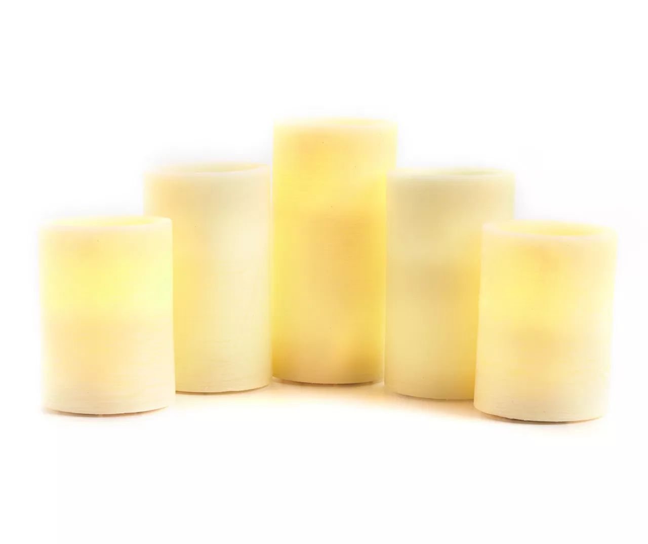 White Flat Top 5-Piece LED Candle Set With Remote