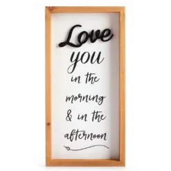 "Love You In The Morning" White Framed Wall Decor