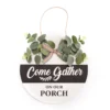 "On Our Porch" Greenery Hanging Wall Decor