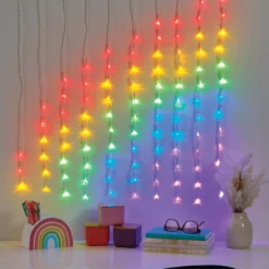 Glow-Up Rainbow LED Curtain Light Set, (2.8' X 2.13')
