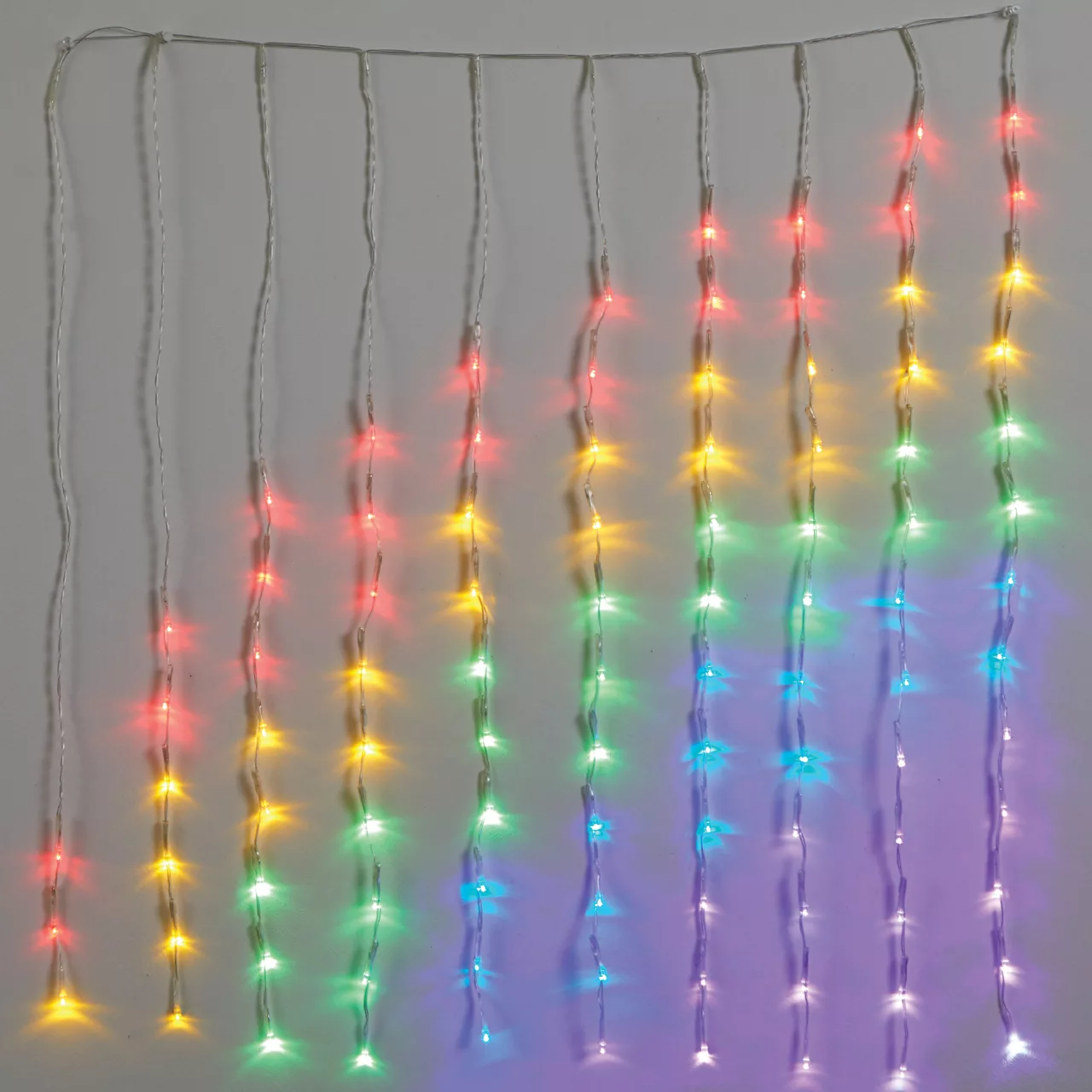 Glow-Up Rainbow LED Curtain Light Set, (2.8' X 2.13') - Image 2
