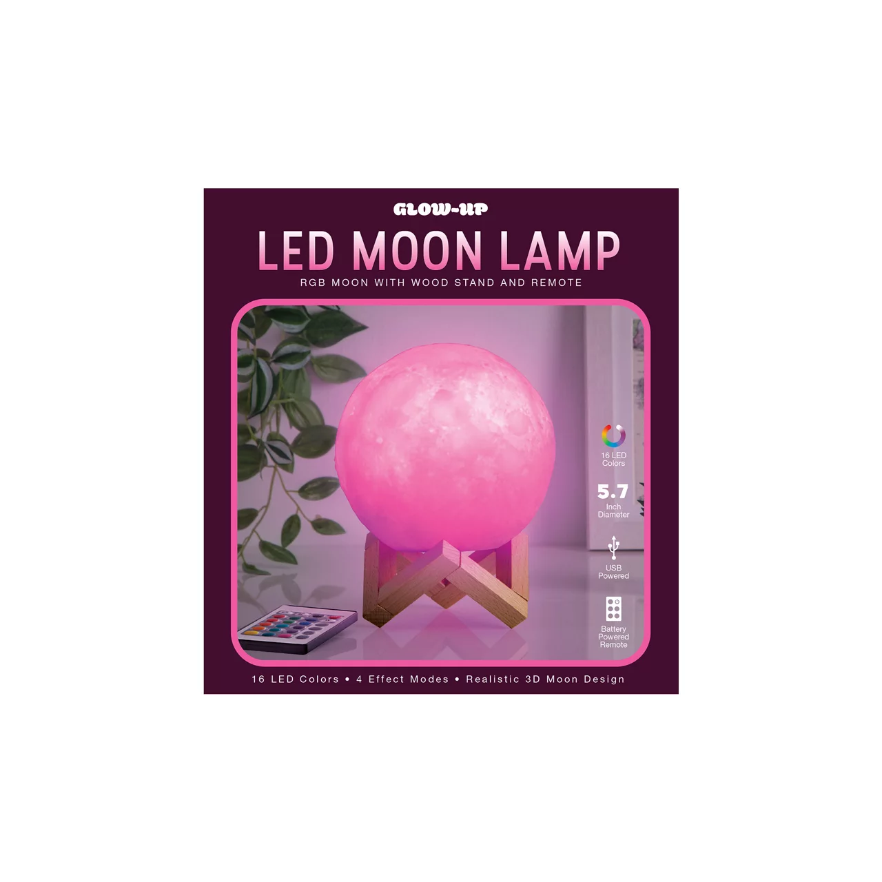 Glow-Up RGB LED Moon Lamp With Remote - Image 4