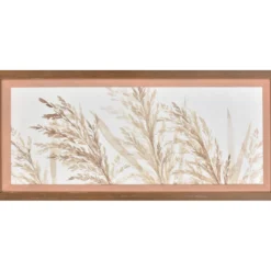 Hay Swaying In The Wind Framed Art Canvas, (10" X 22")