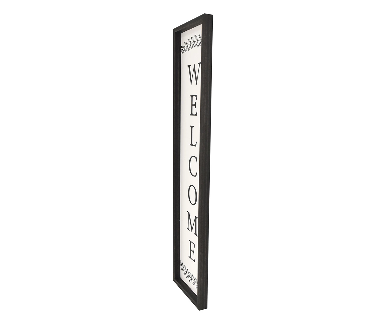 "Welcome" Black Leaves Framed Wall Decor - Image 2