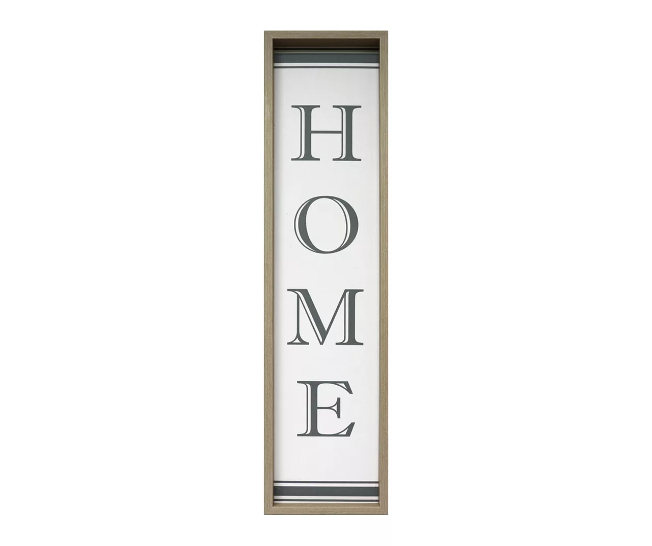 "Home" Flour Sack Stripe Framed Wall Decor