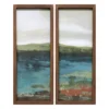 Mountain & River Landscape 2-Piece Framed Art Set, (8" X 20")