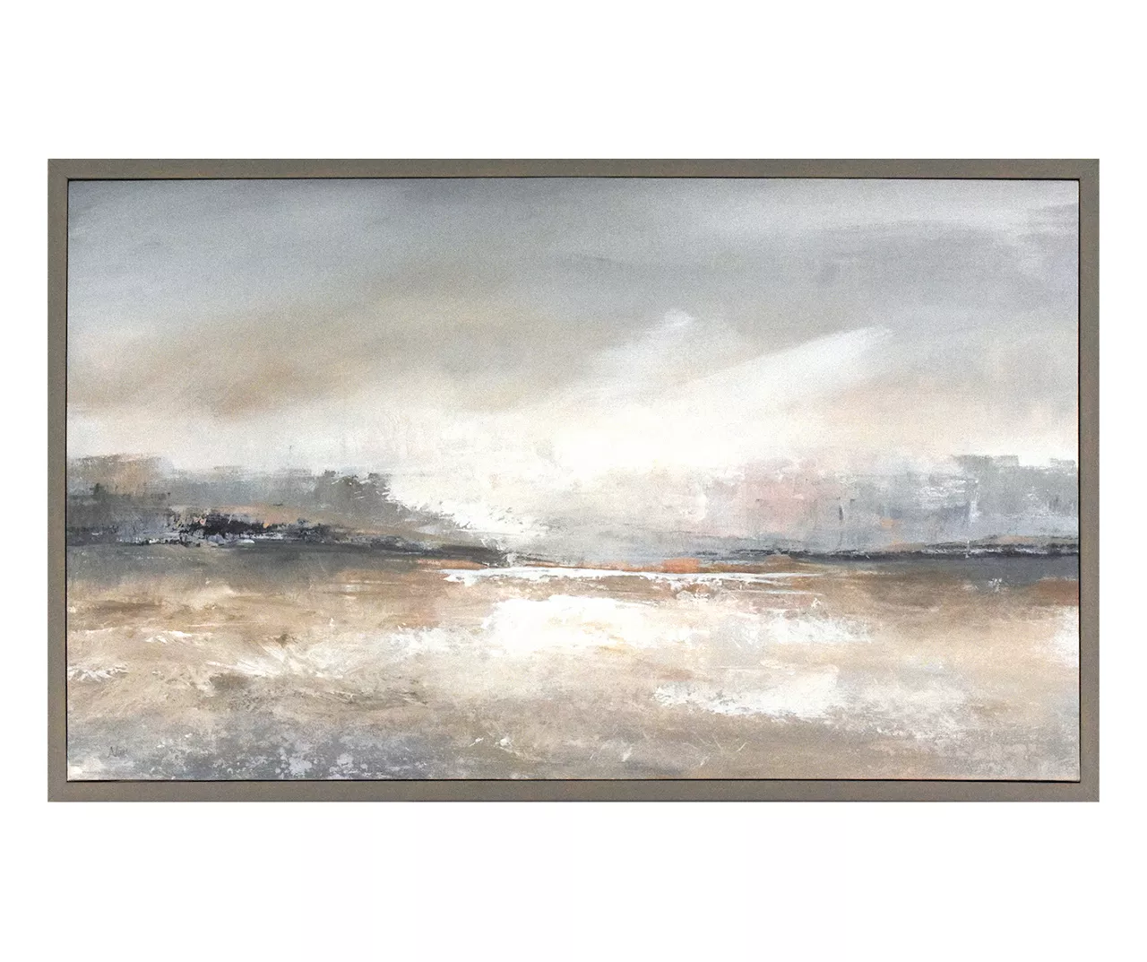 Horizon Haze Framed Art Canvas, (16" X 26")