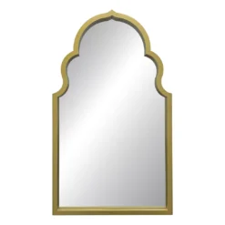 Gold Frame Moroccan Wall Mirror, (23.3")