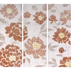Blush Floral & Gray Leaves 3-Piece Canvas Art Set