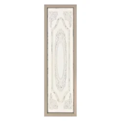 White Embossed Medallion Framed Decor