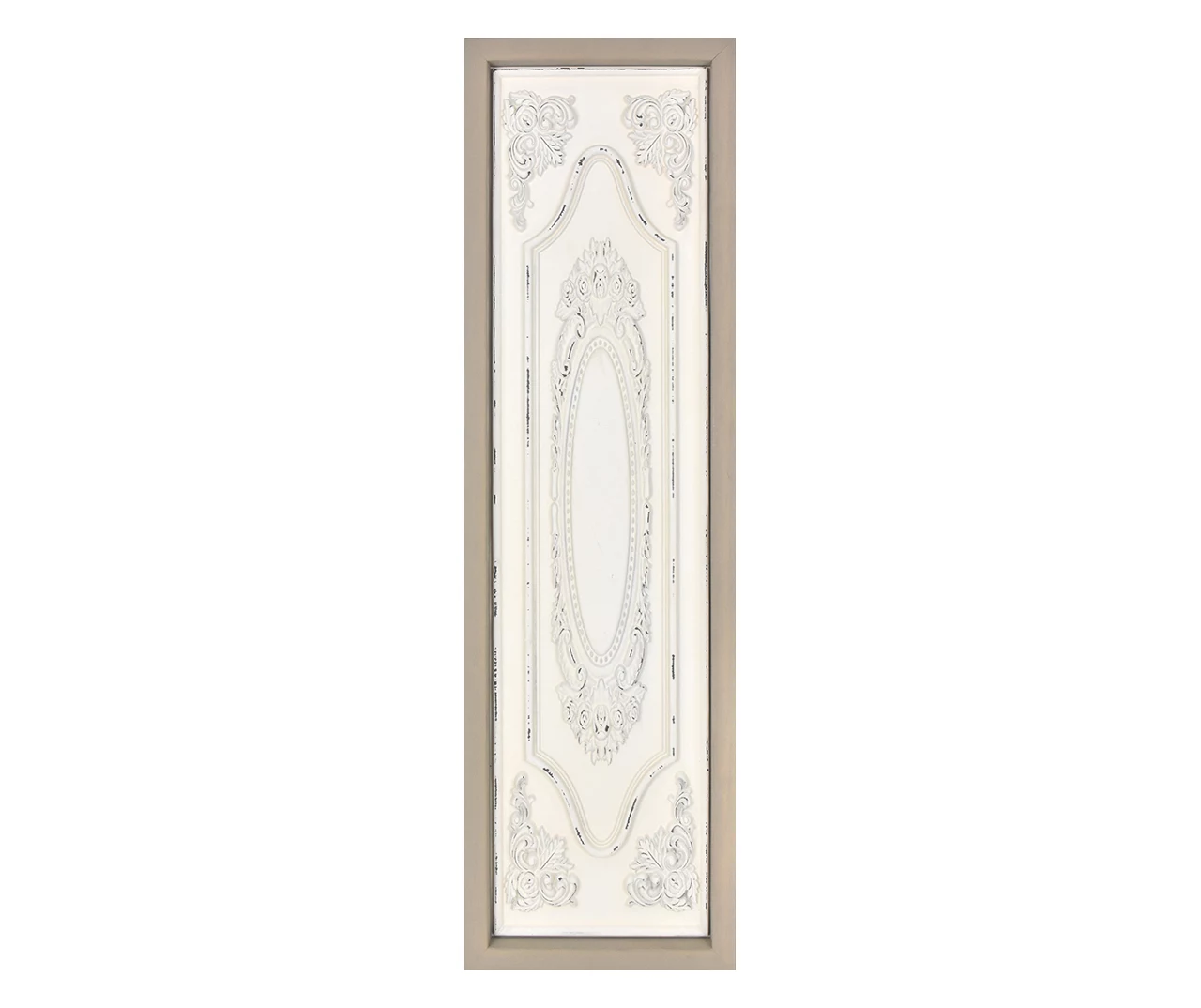 White Embossed Medallion Framed Decor