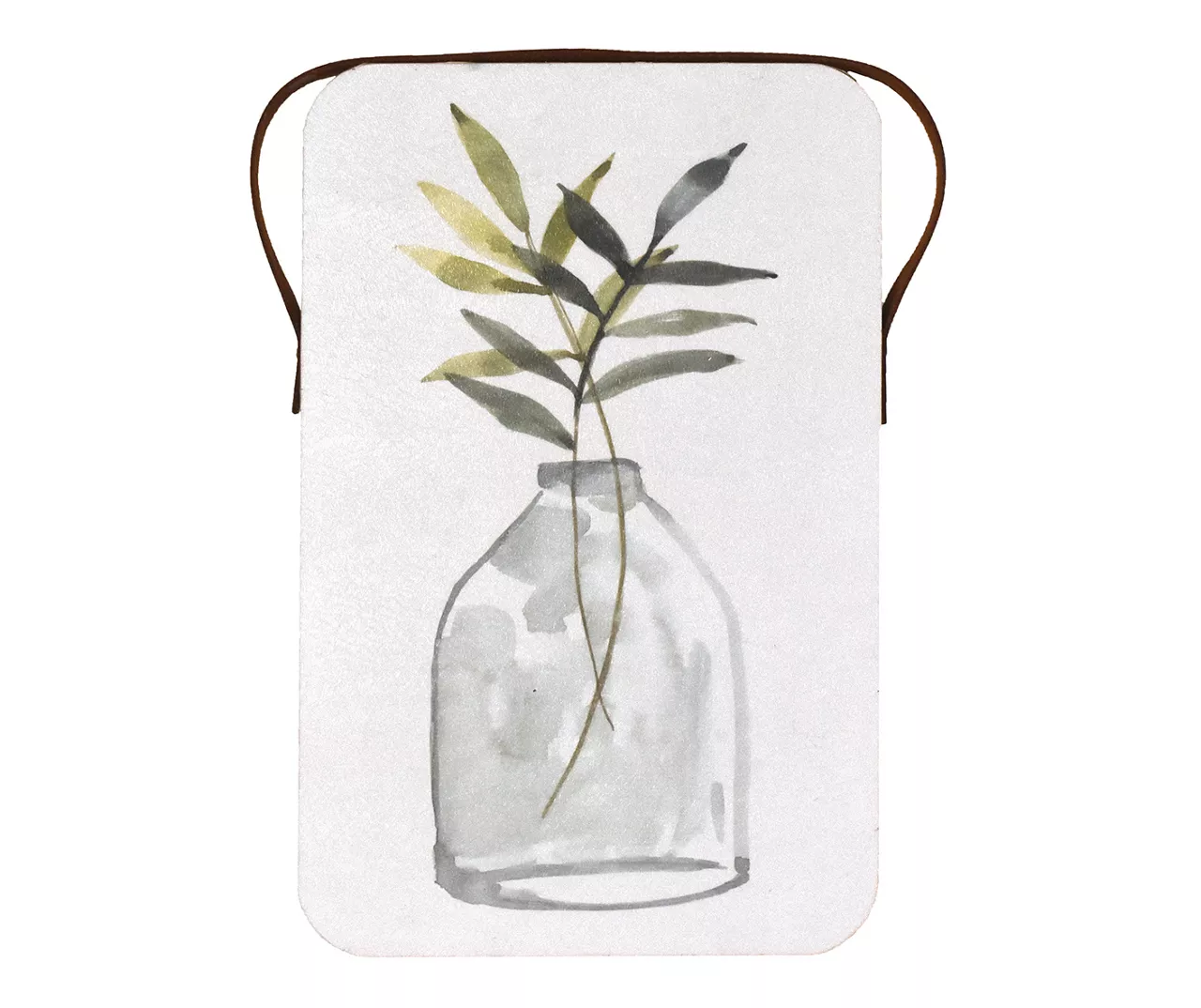 Watercolor Leaves In Vase Hanging Wall Decor