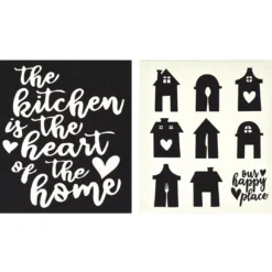 "The Kitchen" & "Happy Place" 2-Piece Art Canvas Set, (9" X 10")