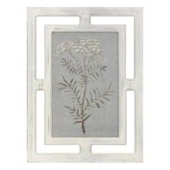 Gray Botanical Cut-Out Border Wall Art, (12" X 15.8")