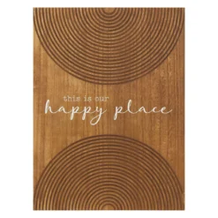 "Our Happy Place" Carve Circle Wall Decor