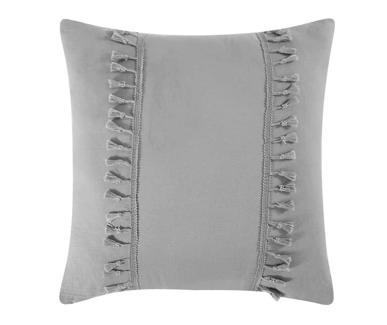 Light Gray Embroidered-Accent Stitch-Tufted Comforter Set - Image 3