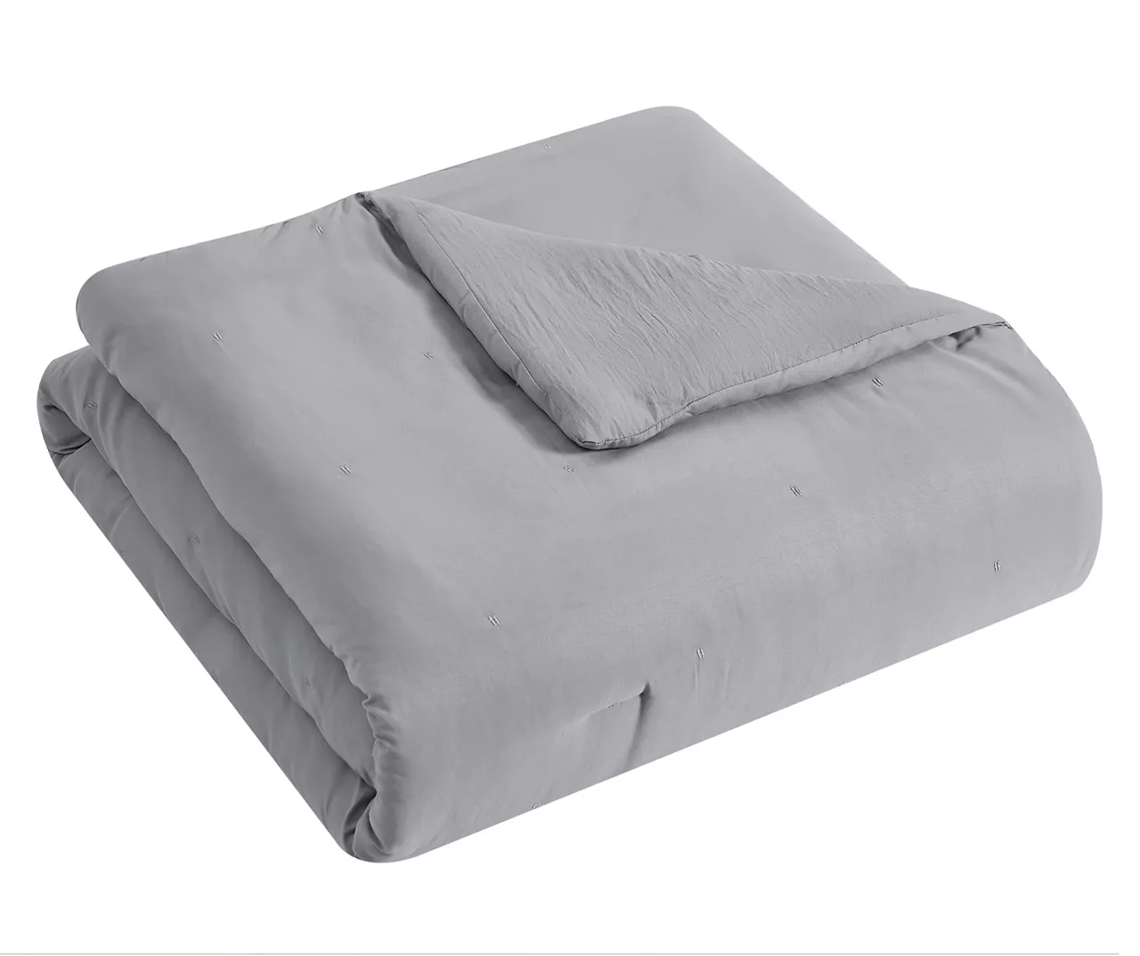 Light Gray Embroidered-Accent Stitch-Tufted Comforter Set - Image 4