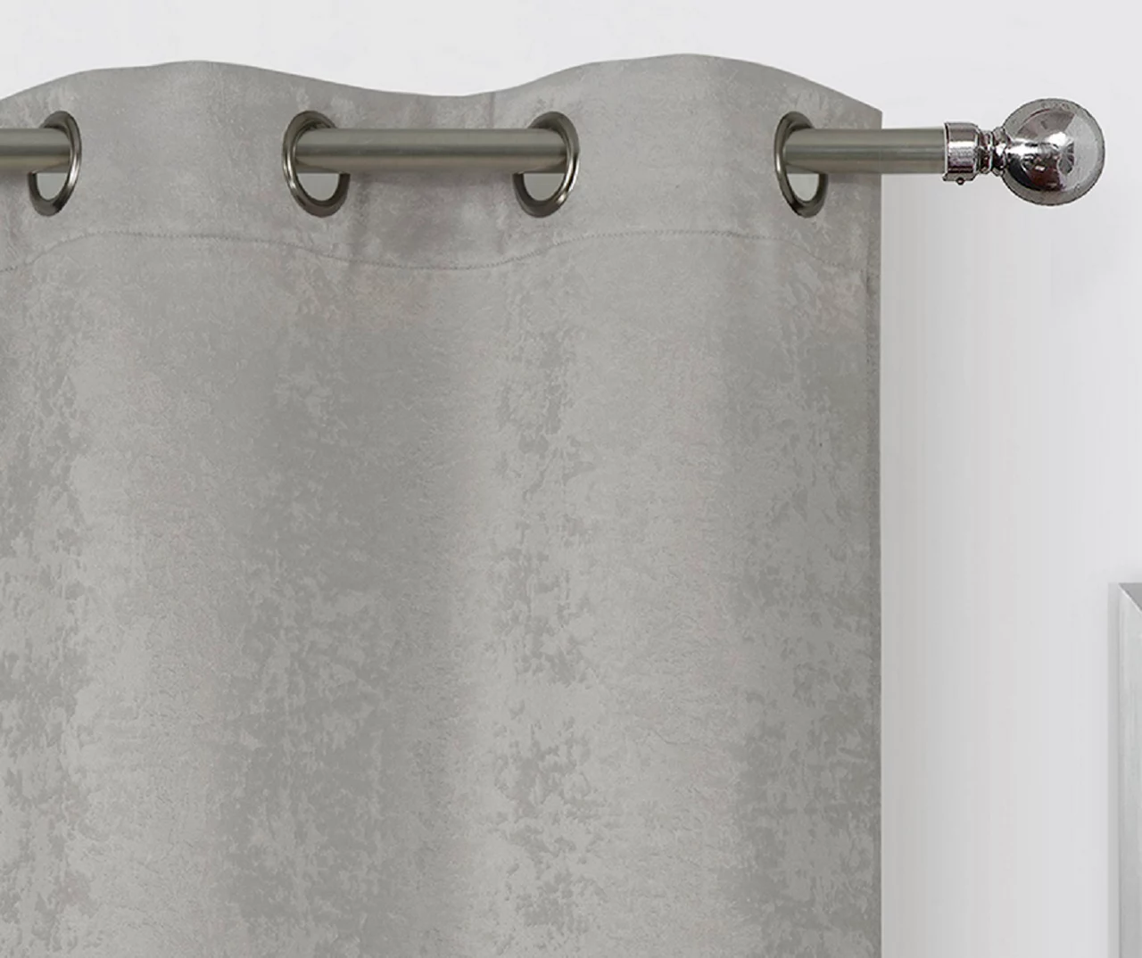 Silver Velvet Abstract Blackout Grommet Curtain Panel Pair, (84") - Image 2